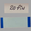 A 20-pin flat ribbon cable with blue ends.