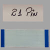 A 21-pin flat ribbon cable with handwritten label.